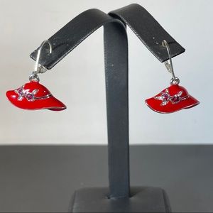 Red Hat Society Dangle Fashion Dress Top Earrings